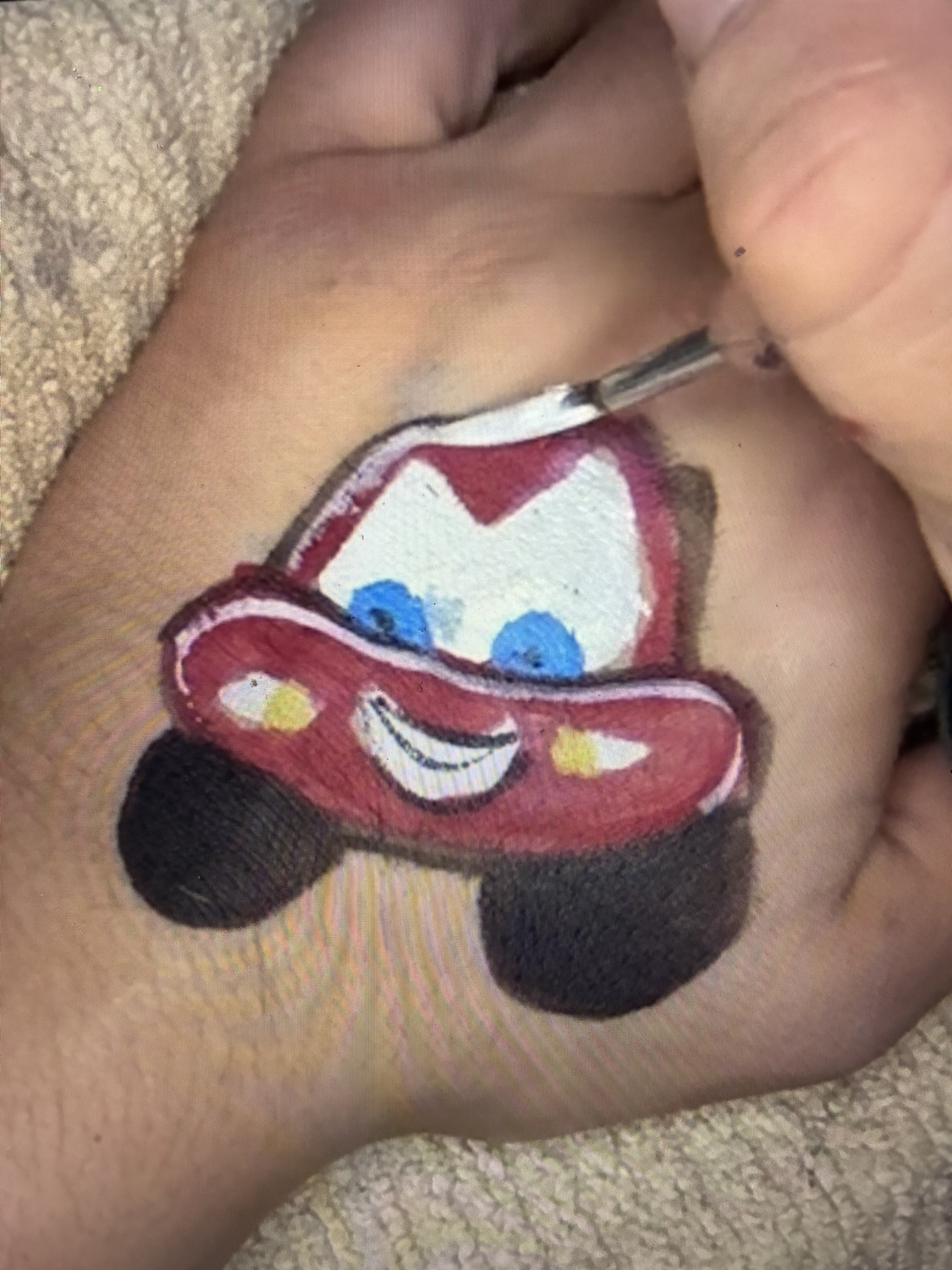 How to hand paint Lightning McQueen